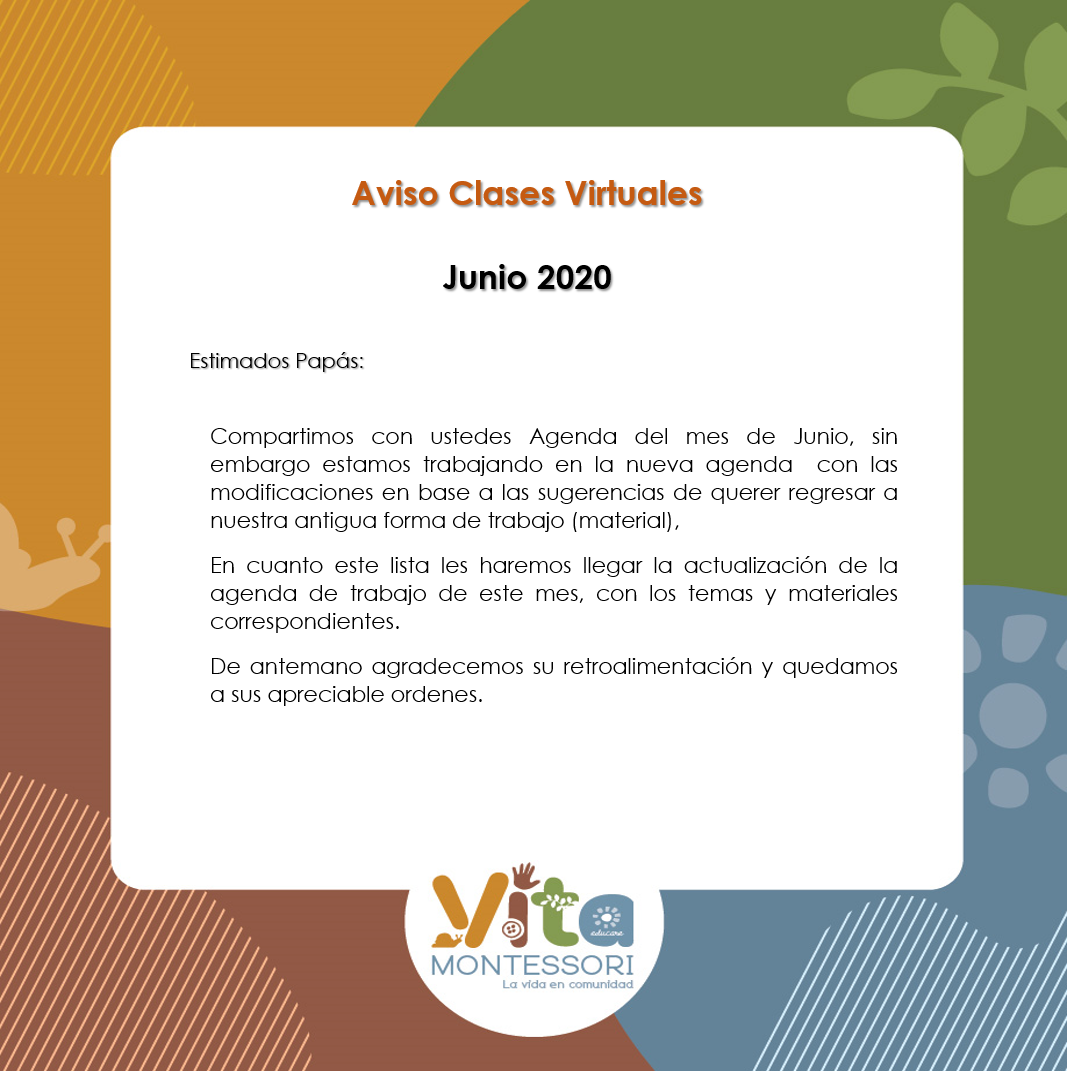 Aviso Clases Virtuales Junio 2020