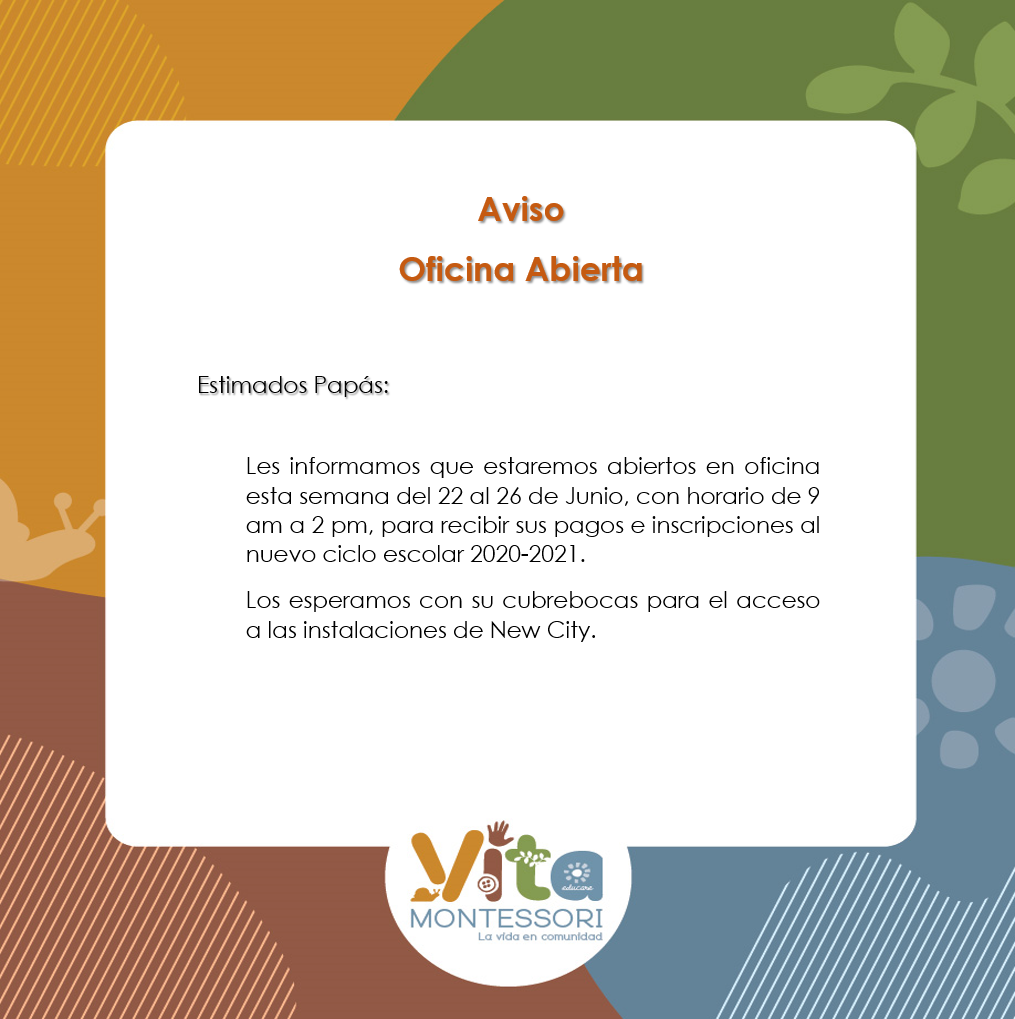 aviso oficina abierta Junio