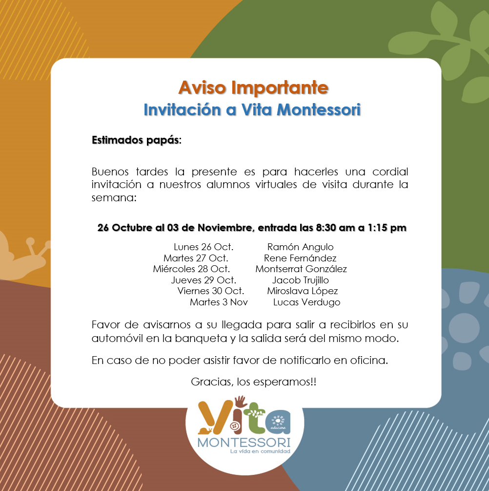 Aviso Invitación Montessori