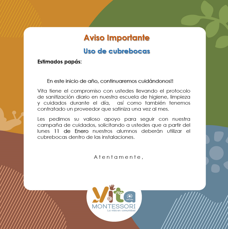 aviso web uso de cubrebocas